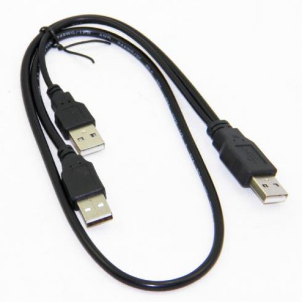 USB Male Dual Cable 2x Type A to USB Type A